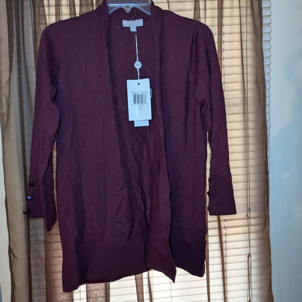Elegant Maroon Women's Cardigan Sweater Cyrus